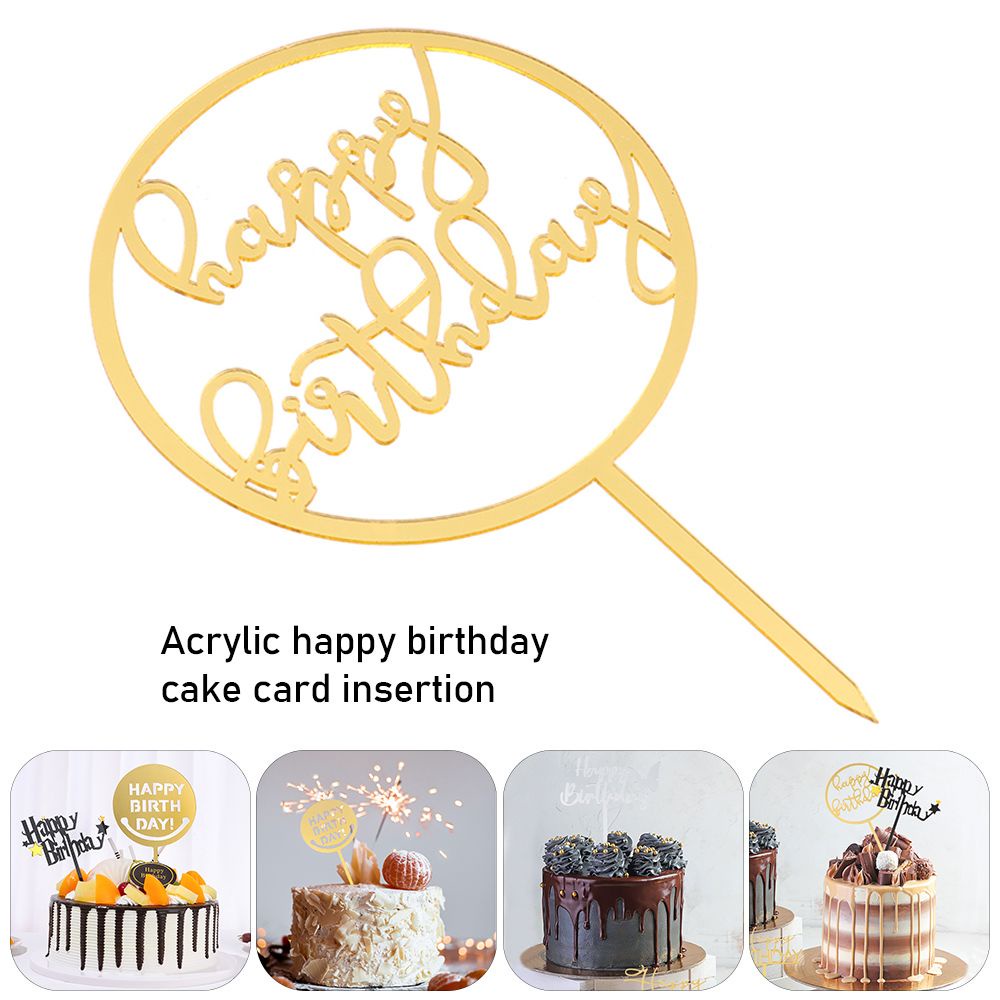 Phụ Kiện Gắn Trang Trí Bánh Kem Chất Liệu Acrylic Tráng Gương DIY Chất Lượng Cao