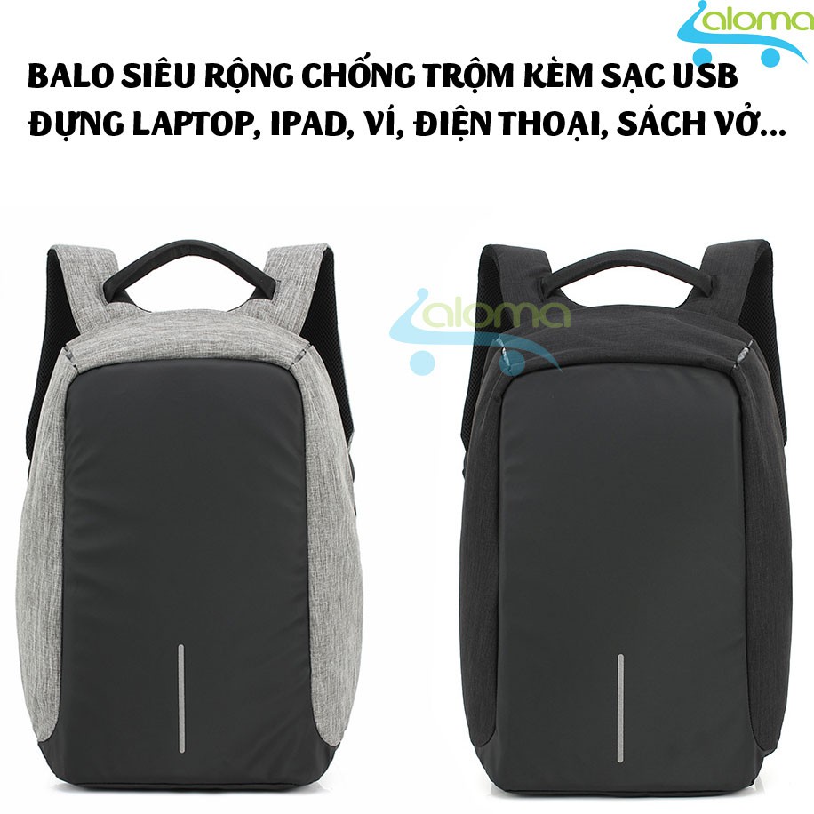 Balo chống trộm đựng laptop, ipad kèm sạc usb OZUKO OZ-44 tặng cáp sạc 3 trong 1