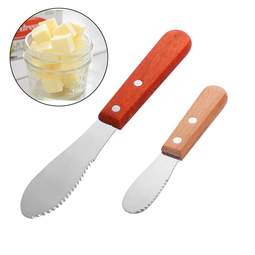 SUYO Muỗng Phết Bơ Bằng Thép Không Gỉ Tay Cầm Gỗ