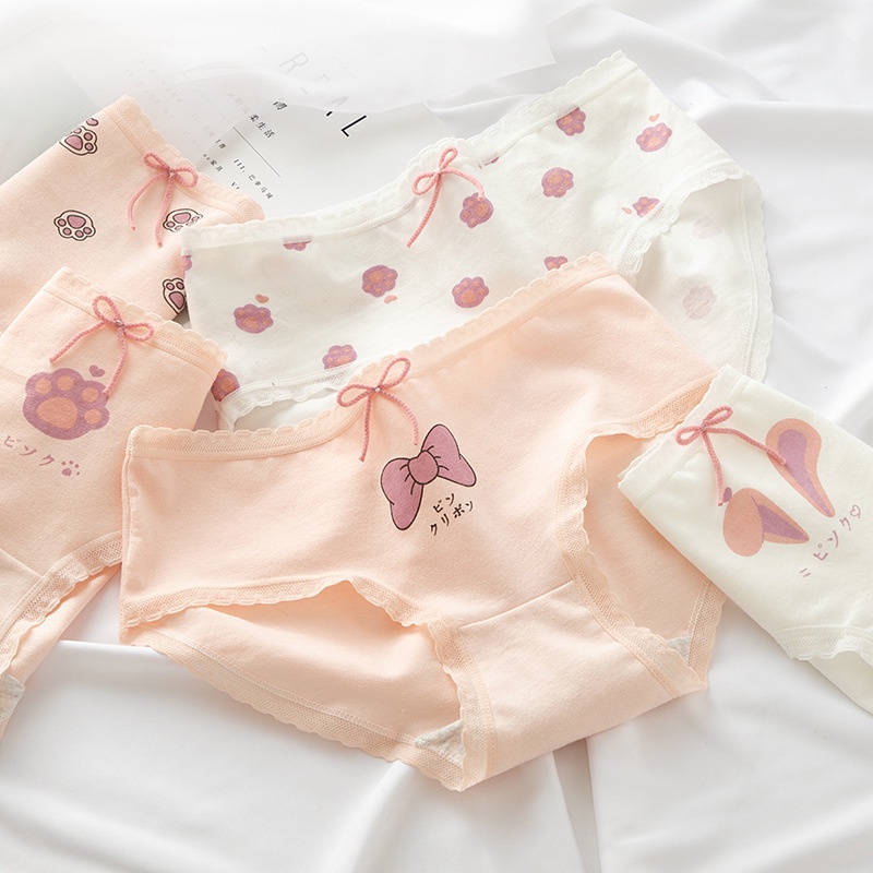 Set 5 quần lót cotton nữ dễ thương NuciFera mẫu Nơ xinh chất mềm co dãn