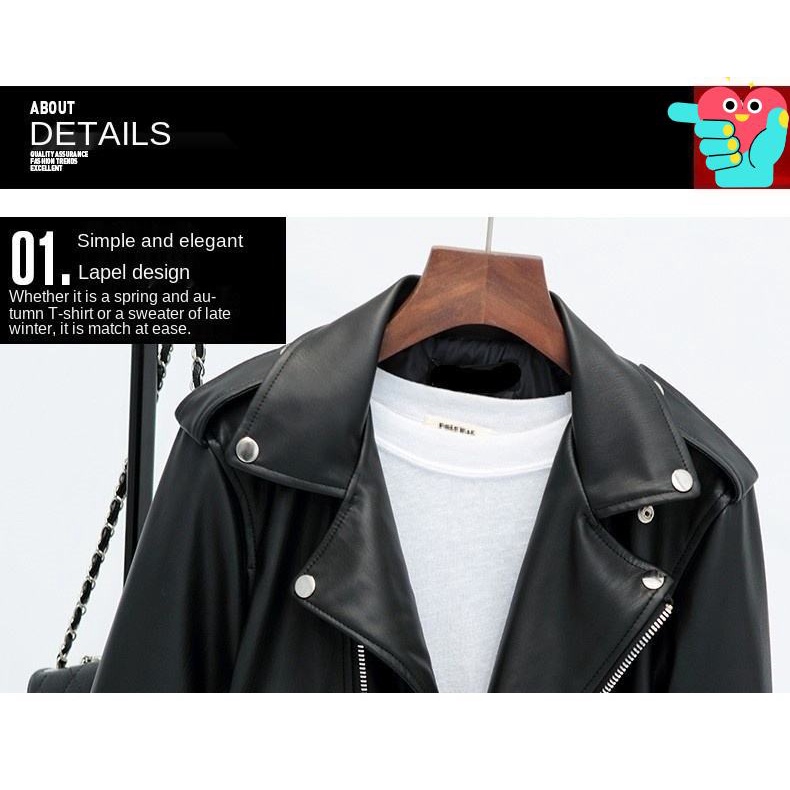 Áo khoác da pu khóa kéo thời trang thu đông cho nữ