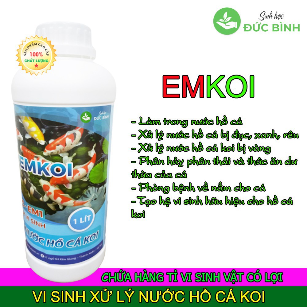 VI SINH EMKOI LÀM TRONG NƯỚC HỒ CÁ, CÁ KOI, LÀM SẠCH NƯỚC, PHÒNG BỆNH CHO CÁ