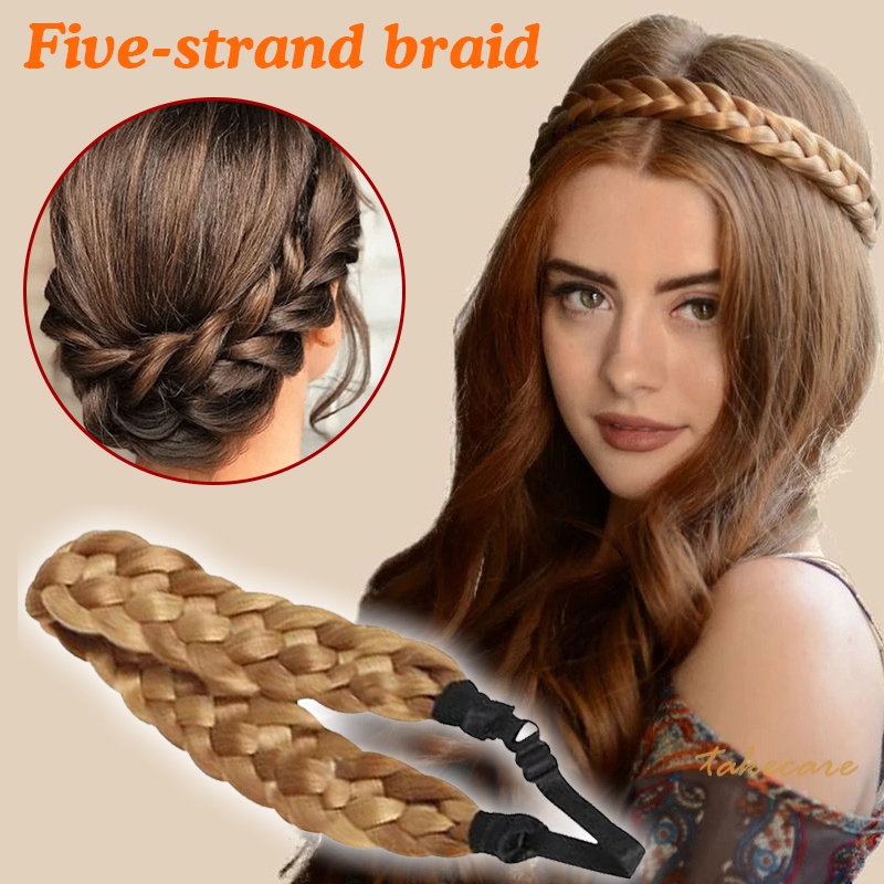 Băng Đô Cài Tóc Giả Thắt Bím 5 Bờm Hóa Trang Phong Cách Cổ Điển Aboriginal