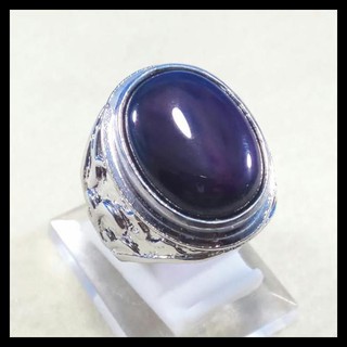 Nhẫn đính đá thạch anh tím Size lớn - 6