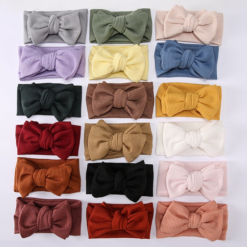 Băng Đô Nơ Cài Tóc Màu Trơn Dễ Thương Cho Bé