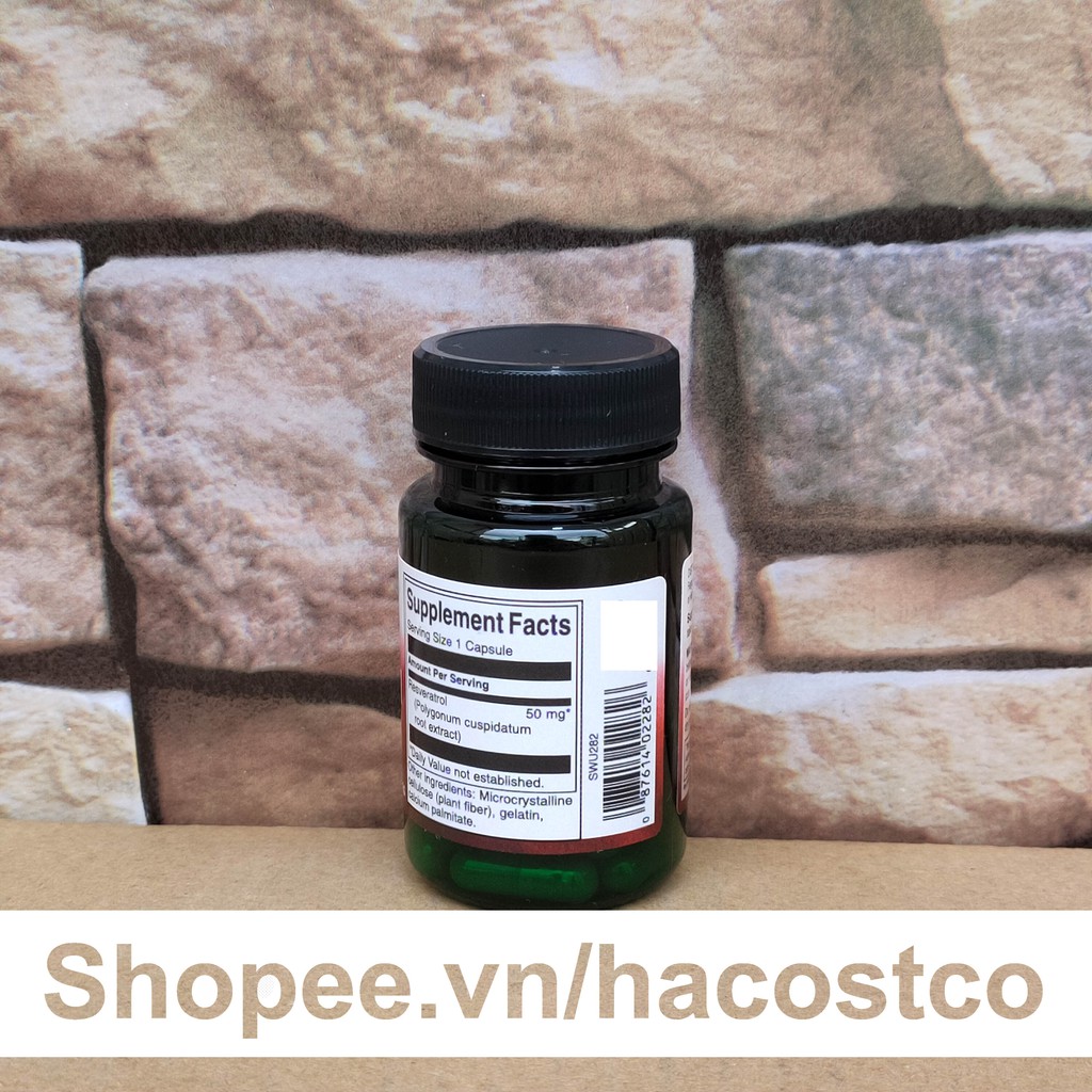Viên uống Swanson Resveratrol 50mg 30 viên hỗ trợ chống lão hóa da 50 mg