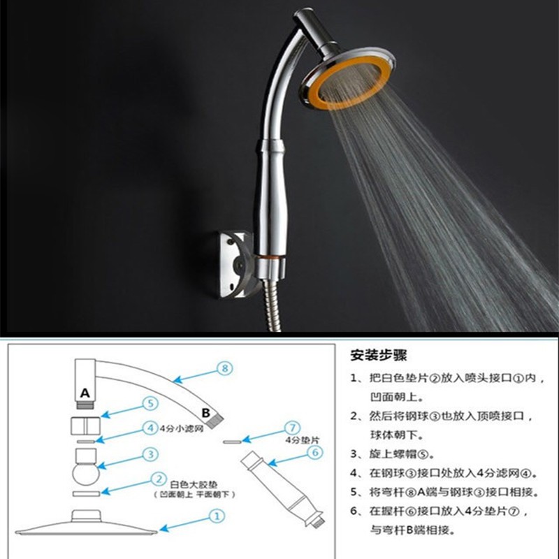 Đầu Vòi Hoa Sen Cầm Tay Bằng Thép Không Gỉ 304