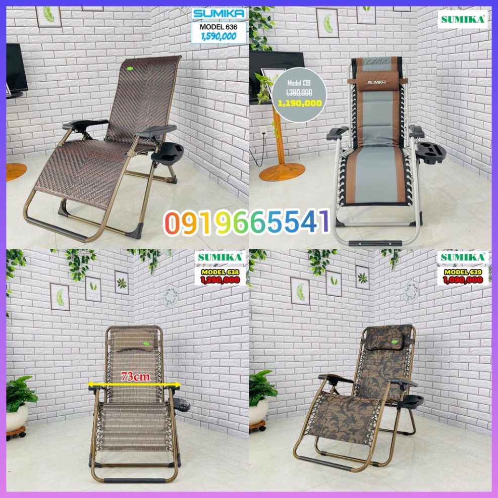 Ghế xếp thư giãn Sumika 179B,139,638,639,636  GIÁ RẺ