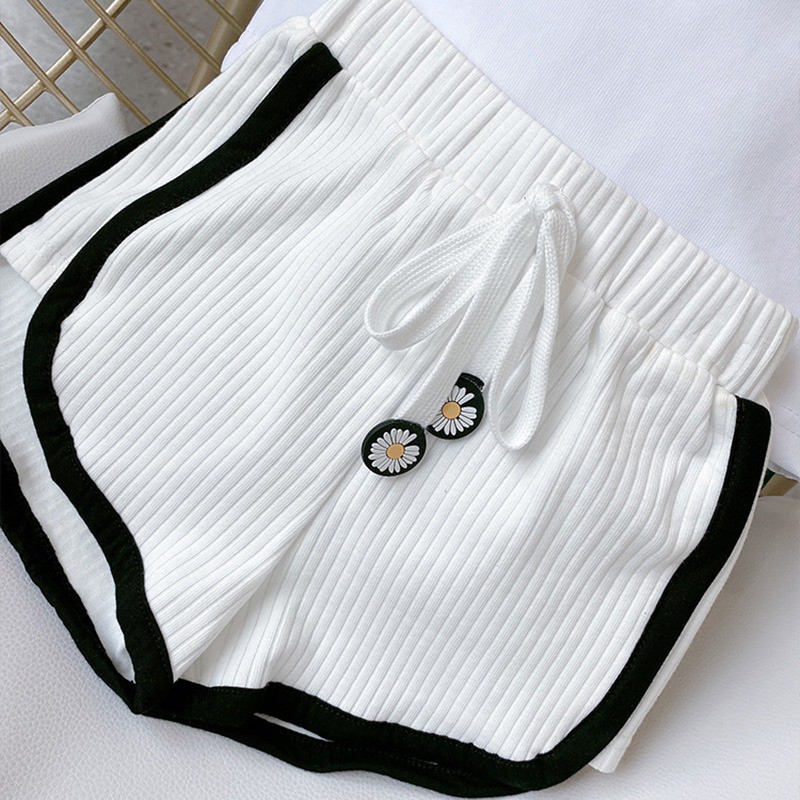 Set áo hai dây in họa tiết hoạt hình và quần đùi phong cách Hàn Quốc thời trang mùa hè dành cho bé gái