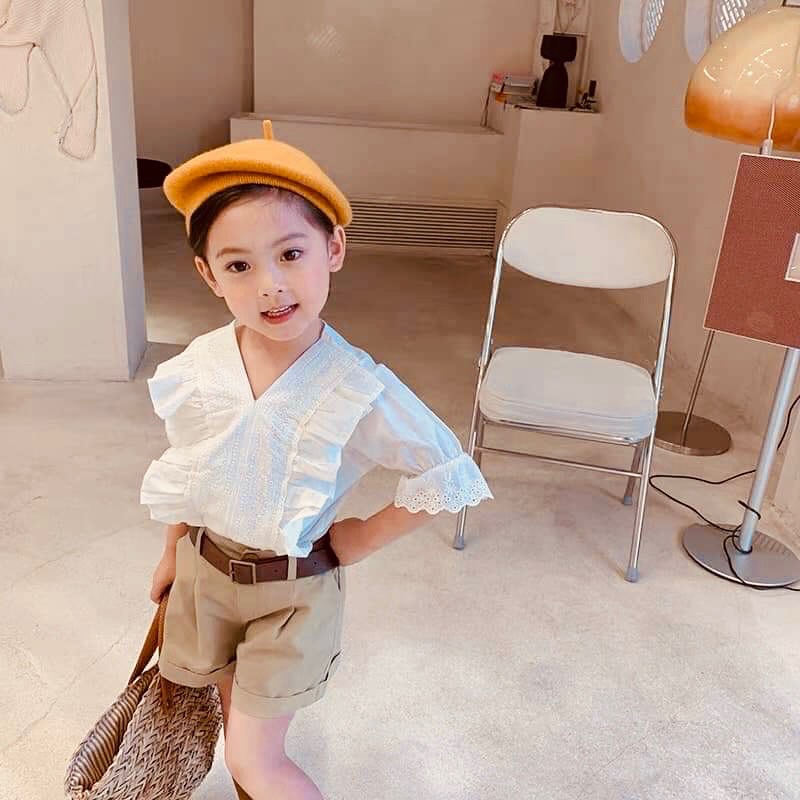 [SALE BỎ MẪU] - Set áo voan quần kaki sang chảnh tiểu thư cho bé gái (08-30kg)