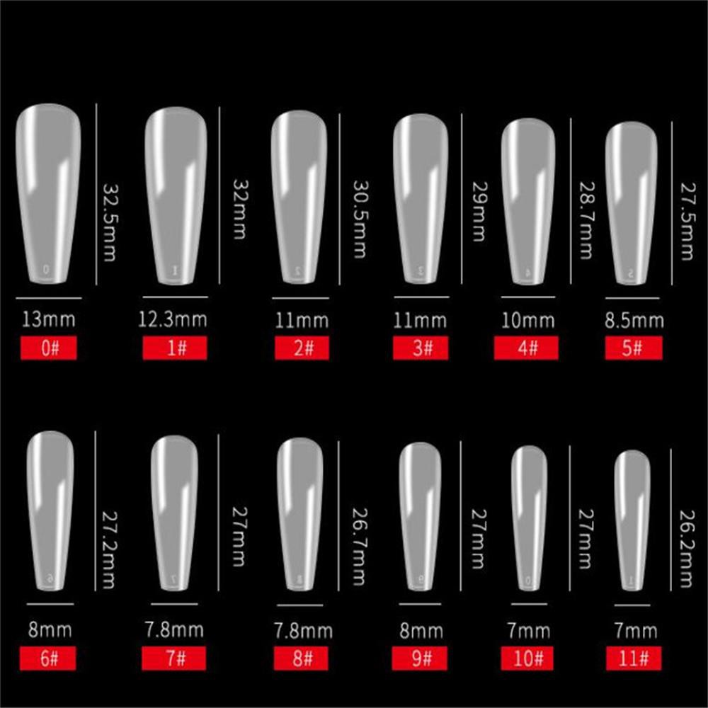 Bộ 120 Móng Tay Giả Bằng Acrylic Trong Suốt Màu Sắc Tự Nhiên