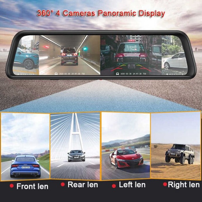 Sản Phẩm Camera hành trình 360 độ gắn gương ô tô, thương hiệu cao cấp Whexune - Mã sản phẩm K960