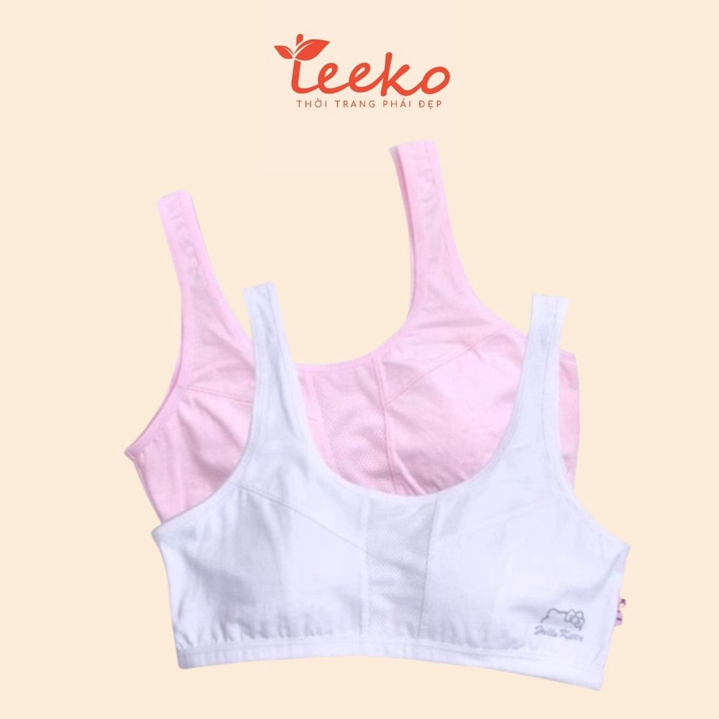 Áo Lá Học Sinh, Áo Lót Bra Cho Bé Gái 28-42kg Teeko AL014 Cotton Và Lưới Thoáng Khí 2 Lớp Mềm Mịn Co Giãn
