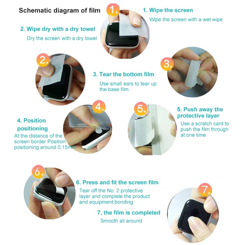 Set 5 Miếng Dán Màn Hình Bằng TPU Hydrogel Cho Huawei Honor Band 6 / en Huawei Honor Band 6