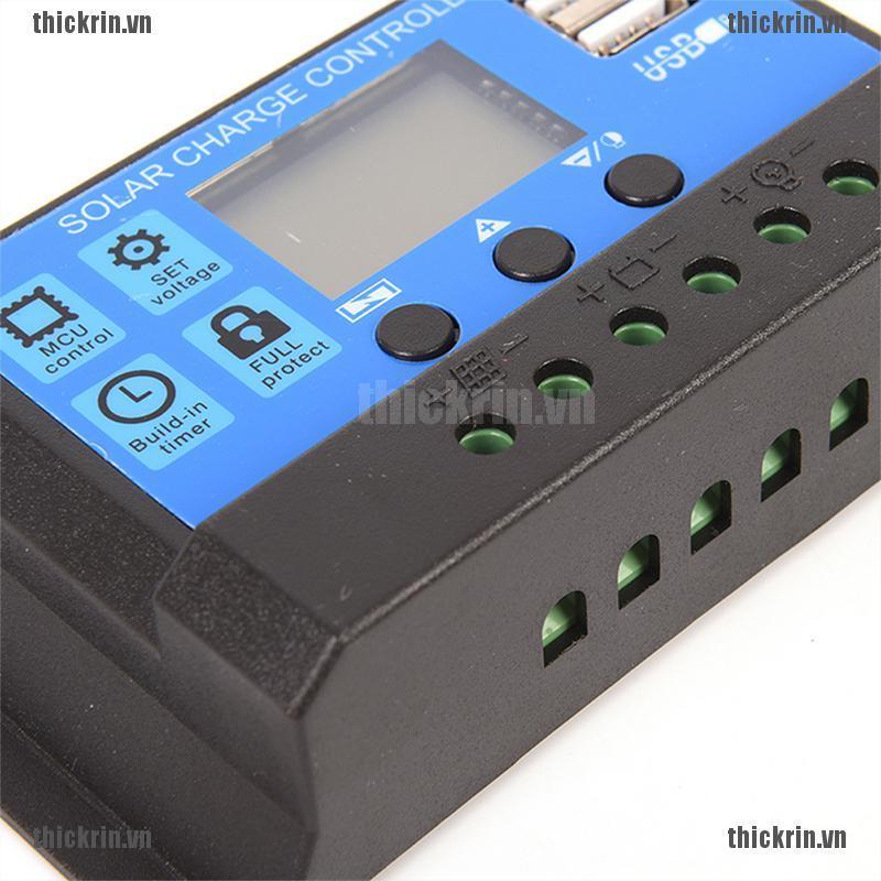 <Hot~new>10A 12V/24V Solar Panel Charger Controller Battery Regulator USB LCD SS