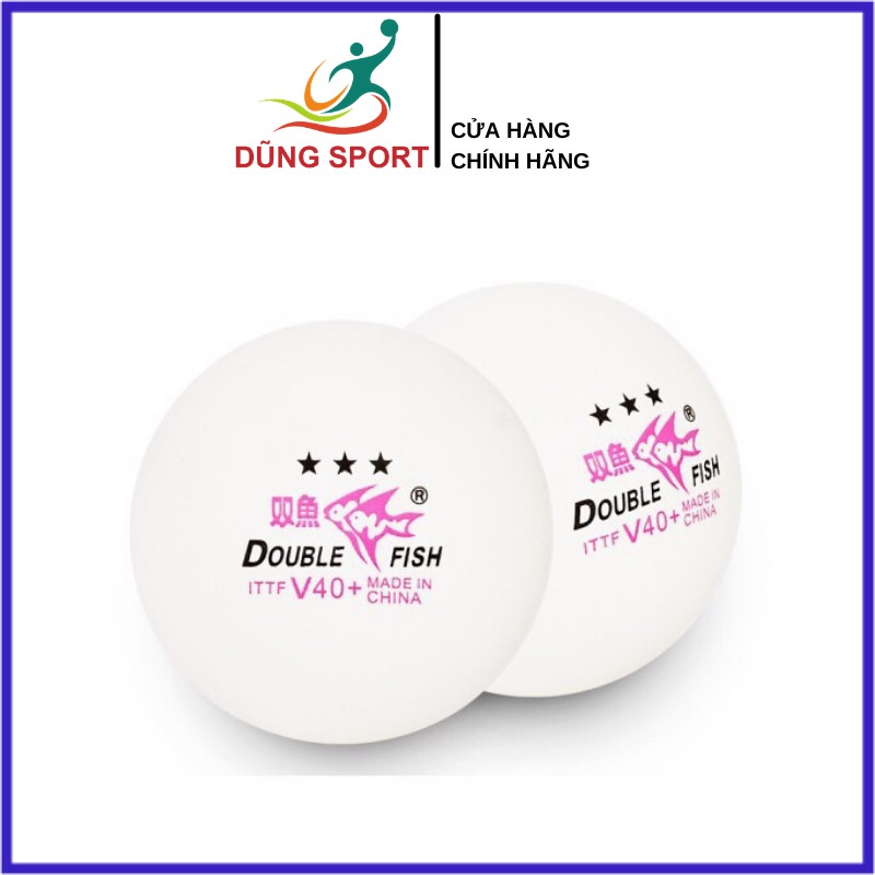 Quả bóng bàn thi đấu 3 sao Double Fish V40+ chính hãng - tiêu chuẩn thi đấu thế giới - hộp 6 quả