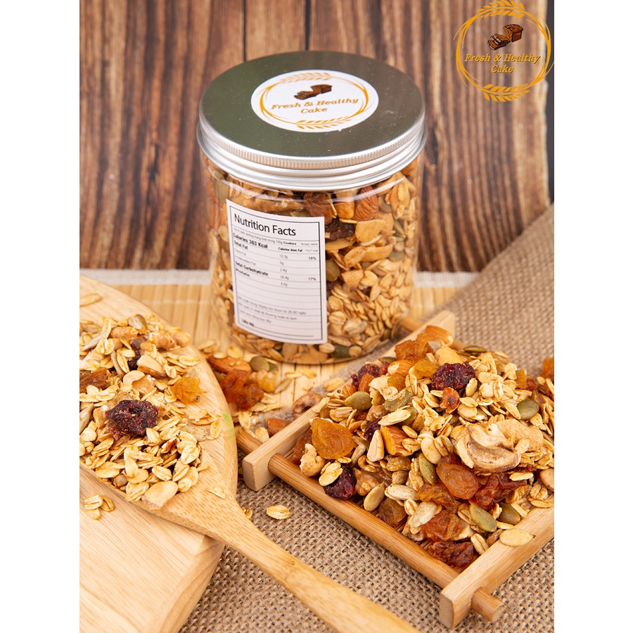 Granola -  Yến Mạch  - Ngũ Cốc dinh dưỡng ăn kiêng giảm cân - Fresh heallthy cake