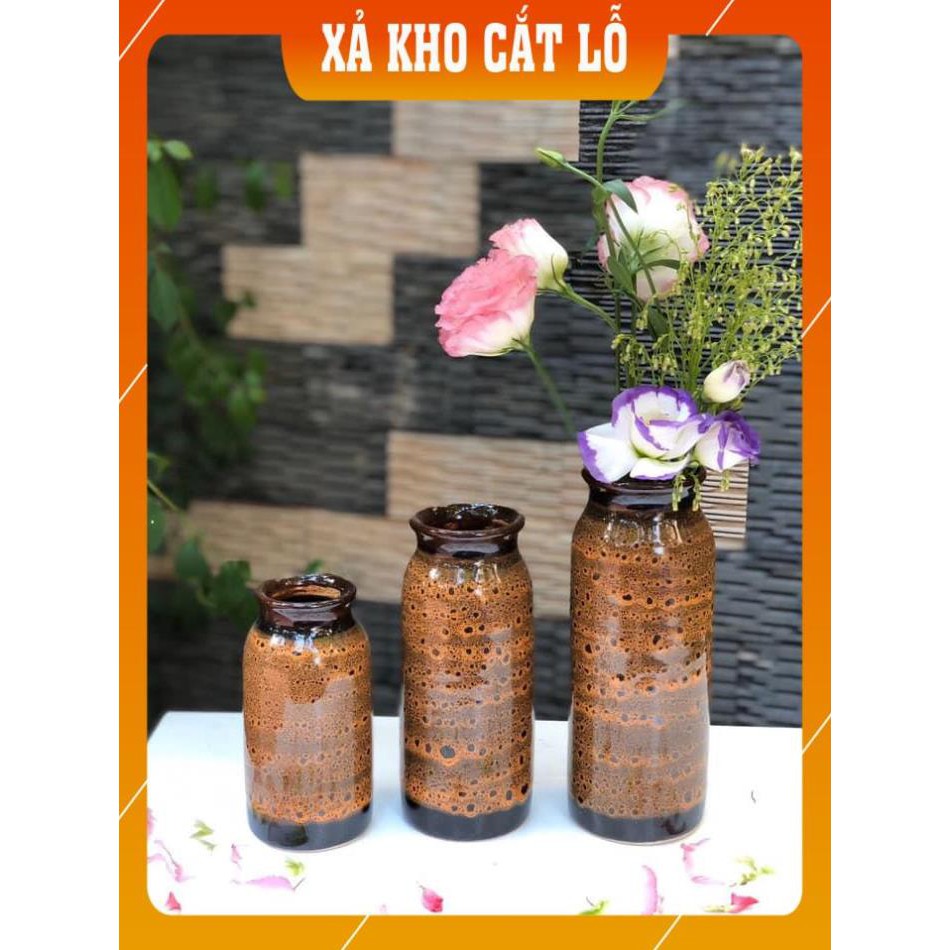 ( ĐẸP NHẤT - SANG NHẤT SET 3 LỌ) LỌ CẮM HOA, BÌNH HOA ĐẸP MEN HỎA BIẾN CAO CẤP NHẤT GỐM BÁT TRÀNG