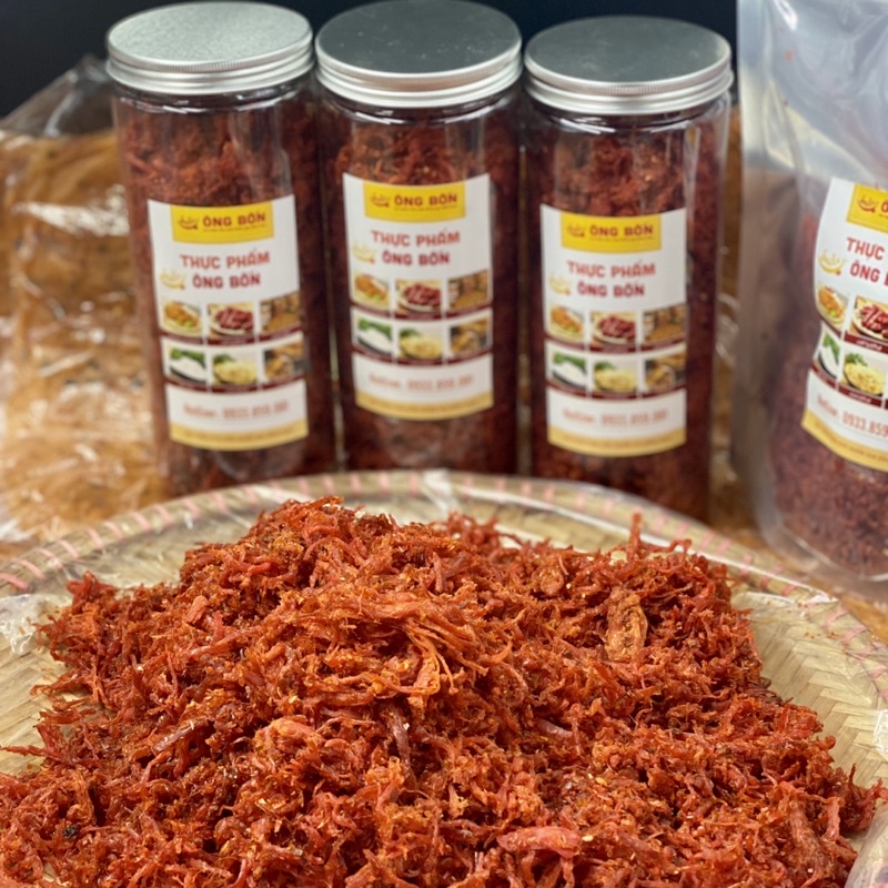 Bò Xé Sợi ÔNG BỐN - Heo Giả Bò Loại Ngon, Bò Sợi Đỏ Trộn Bánh Tráng