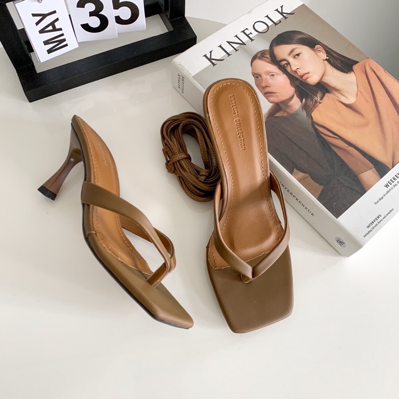 Giày cao gót kiểu guốc sandal dây quấn rời [2 KIỂU] siêu sang chảnh