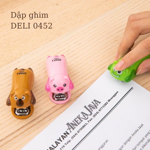 Kẹp ghim bấm giấy DELI mini hình động vật, siêu nhân dễ thương loại nhỏ (0452. 0249) tiện lợi; ghim bấm 0012