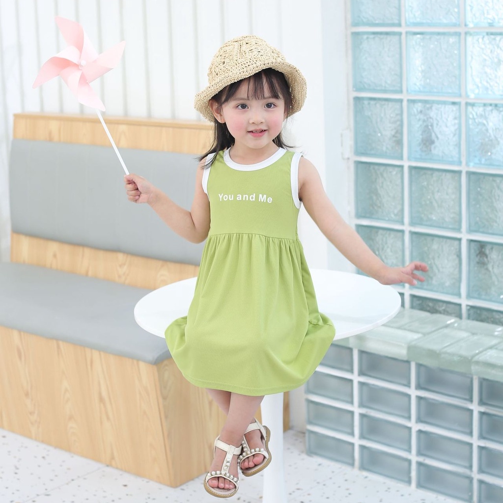 Đầm Mùa Hè Bằng Lụa Lạnh Phong Cách Hàn Quốc Đơn Giản Cho Bé Gái GYLTZ315