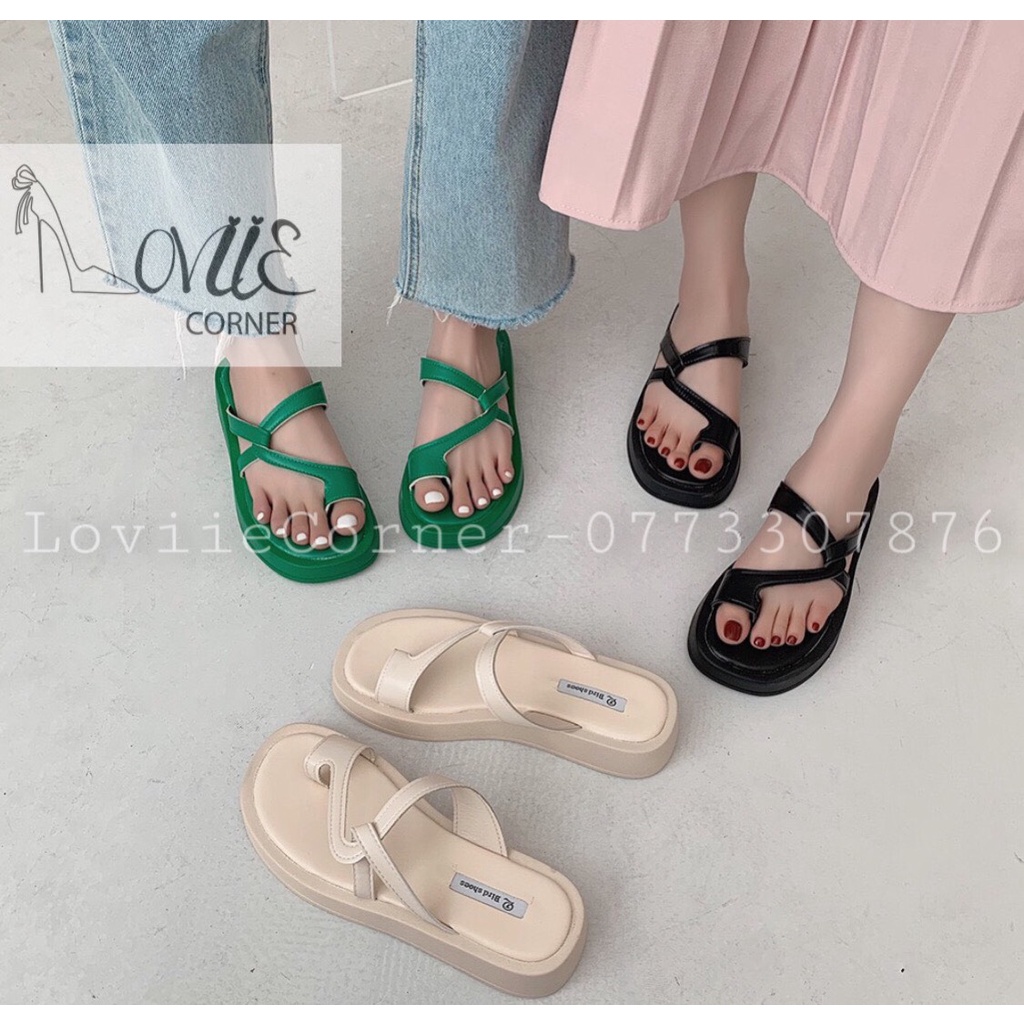 DÉP XUỒNG LOVIIECORNER - DÉP NỮ THỜI TRANG QUAI MẢNH KẸP ĐẾ BẰNG NỮ TÍNH 2 PHÂN D220349