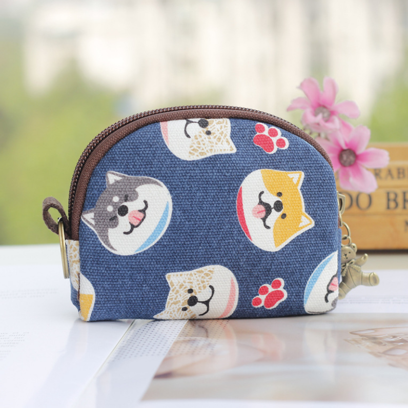 [Mã FASHIONCB264 giảm 10K đơn bất kỳ] Ví Ngắn Cầm Tay Vải Canvas In Hình Totoro / Hello Kitty Dễ Thương