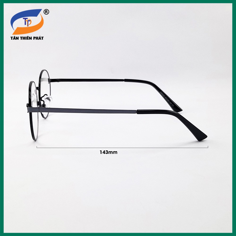 Gọng kính mắt tròn nam nữ kim loại thời trang 29223. Tròng giả cận 0 độ, chống ánh sáng xanh, chống tia UV