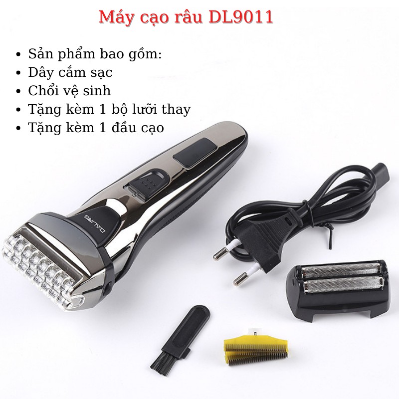 Máy cạo râu điện 2 lưỡi cạo DL9011 máy cạo râu khô siêu hiệu quả