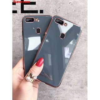 Ốp điện thoại màu trơn 6D cho OPPO K1 R15X F9 A7 A5S A5 A3S A3 A83 A1 F1S A57 A39