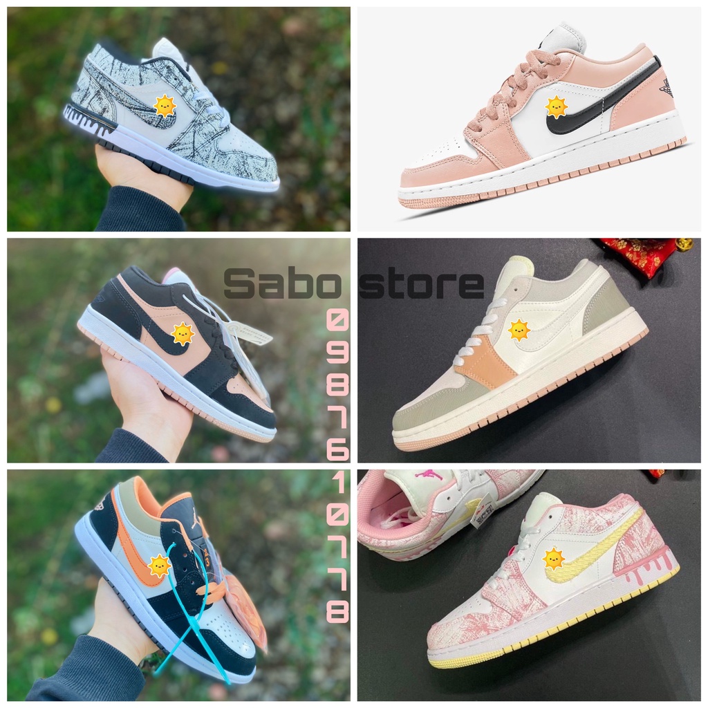 Giày Thể Thao Nữ Jordan 1 Low Hồng Vảy Sơn, JD Hồng Cam Các Mẫu cực hot cho Nữ Full Box 2021