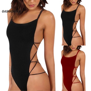 Bộ bikini 1 mảnh hở lưng màu trơn gợi cảm cho nữ