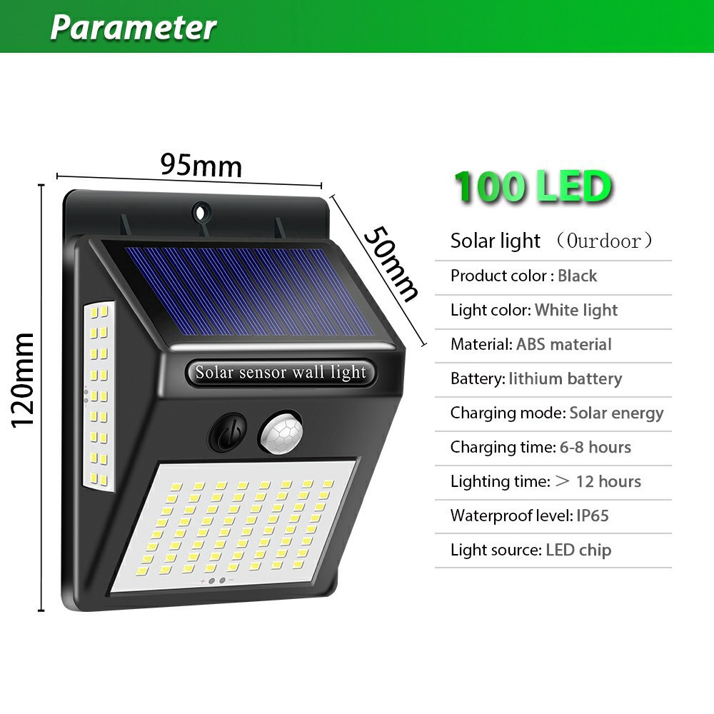 Đèn LED năng lượng mặt trời 140/100 3 chế độ sáng