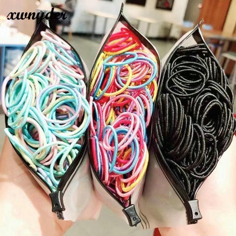 Dây Buộc Tóc Co Giãn Màu Trơn Kiểu Dáng Đơn Giản Thời Trang Cho Nữ