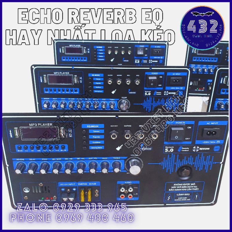 Bo Mạch Loa Kéo Nguồn Xuyến 5 Tấc Đánh 2 Bass 40 Mạnh Mẽ Echo Reverb EQ - 432 VIETNAM