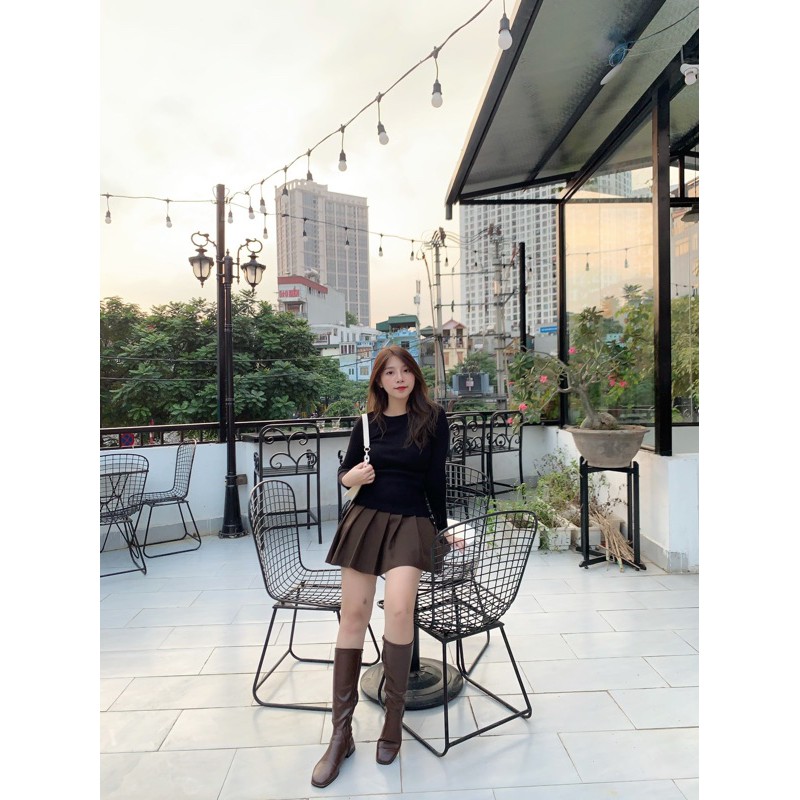 CHÂN VÁY DẠ NGẮN XẾP LY | BigBuy360 - bigbuy360.vn