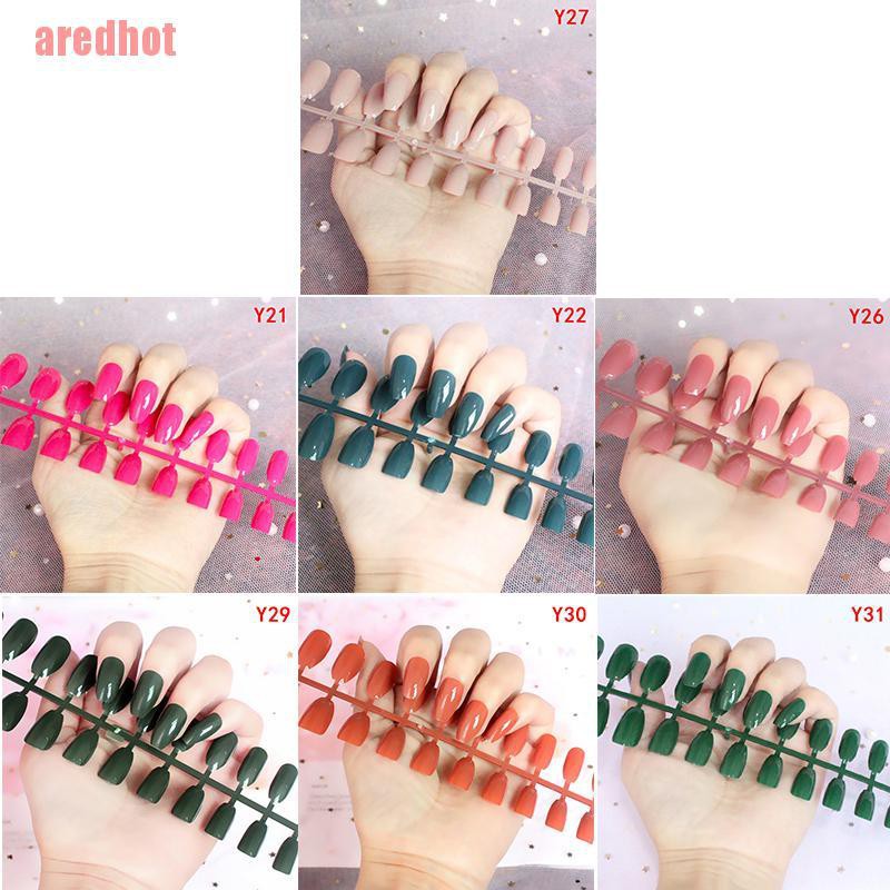 [Hàng mới về] Set 24 móng tay giả màu sắc thời trang