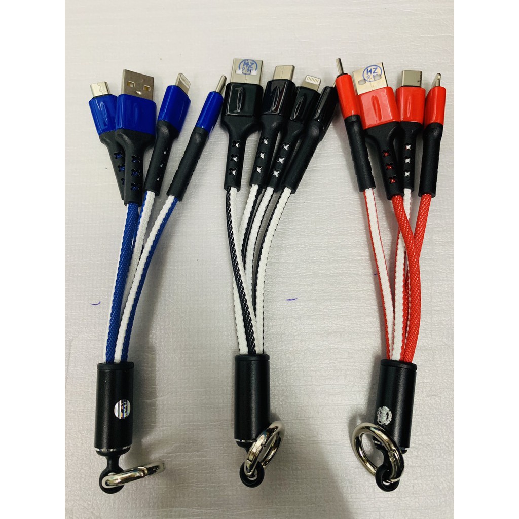 CÁP SẠC ĐA NĂNG 3 ĐẦU LIGHTNING TYPE C VÀ MICRO USB