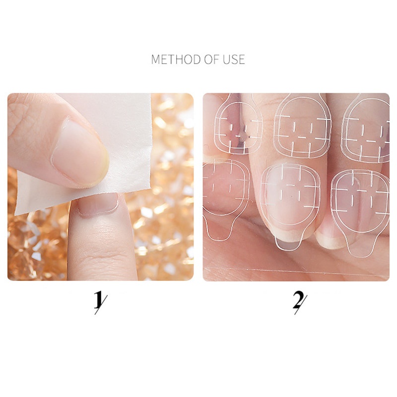 [Hàng mới về] Tờ miếng dán móng tay giả hai mặt trong suốt chất lượng cao tùy chọn số lượng