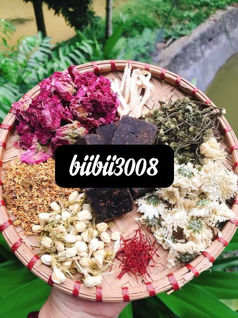 Trà viên đường nâu mix hoa 1 gói 1 lần pha