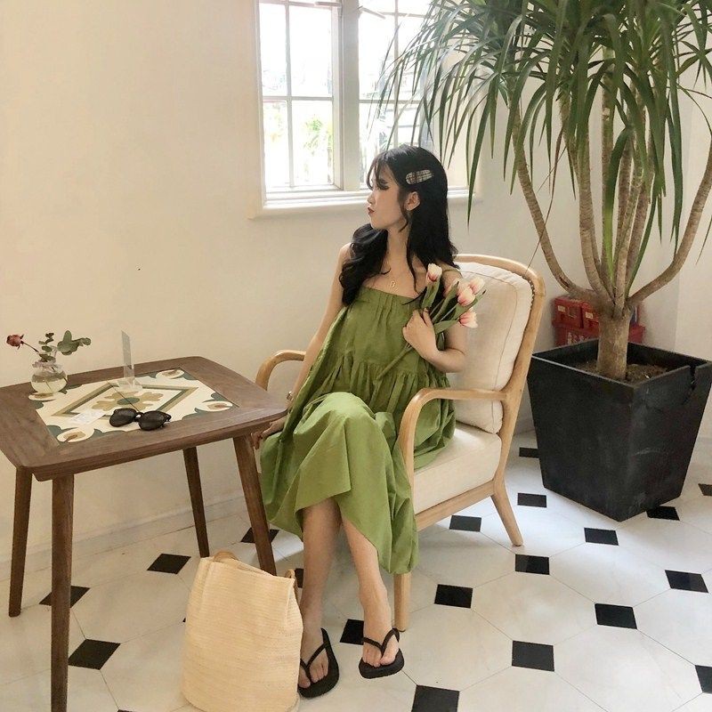 Đầm hai dây phong cách thời trang Hàn Quốc 2019 dành cho nữ | BigBuy360 - bigbuy360.vn
