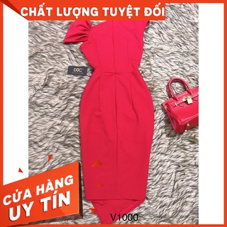 [HÀNG CAO CẤP]Váy body đỏ ngọc vai V1000 - Hàng Thiết Kế (Kèm ảnh thật trải sàn do shop tự chụp)- vicenza boutique