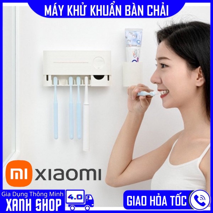 Máy khử khuẩn bàn chải đánh răng Xiaomi kèm kệ nhả kem đánh răng, khử khuẩn bàn chải bằng tia cực tím, khử 99% vi khuẩn
