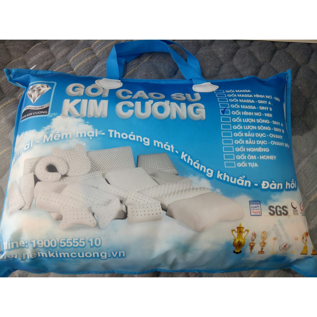 [Rẻ hơn hoàn tiền] - Gối cao su Ner Kim Cương chính hãng 100%