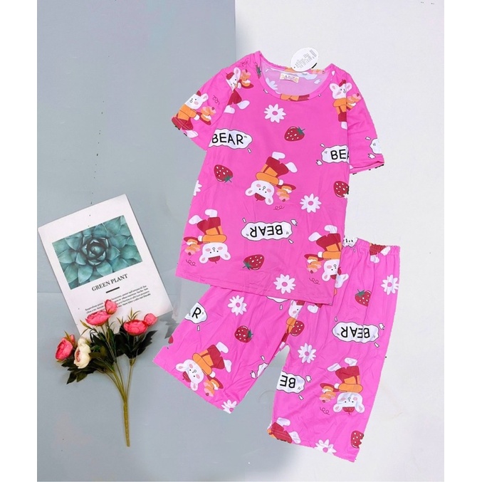 Đồ bộ mặc nhà thun quần lửng hoạt hình dễ thương - nhiều mẫu (20-38)