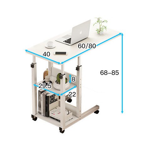 Bàn làm việc đa năng C-Table, có bánh xe di động, chân sắt sơn tĩnh điện chống gỉ, dễ tháo lắp (full phụ kiện đi kèm )