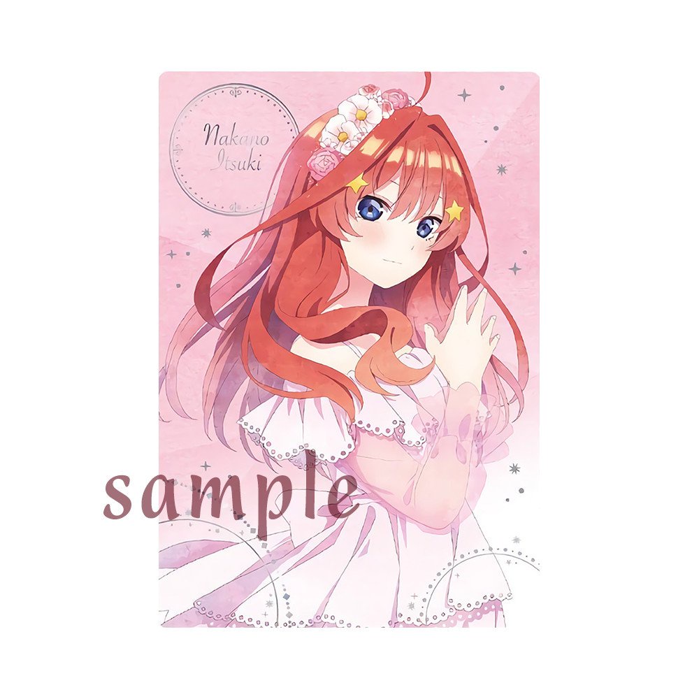Ảnh card bo góc in hình Gotoubun No Hanayome ver DẠ HỘI Nhà Có 5 Nàng Dâu thẻ bo viền 5*8cm 1 tấm