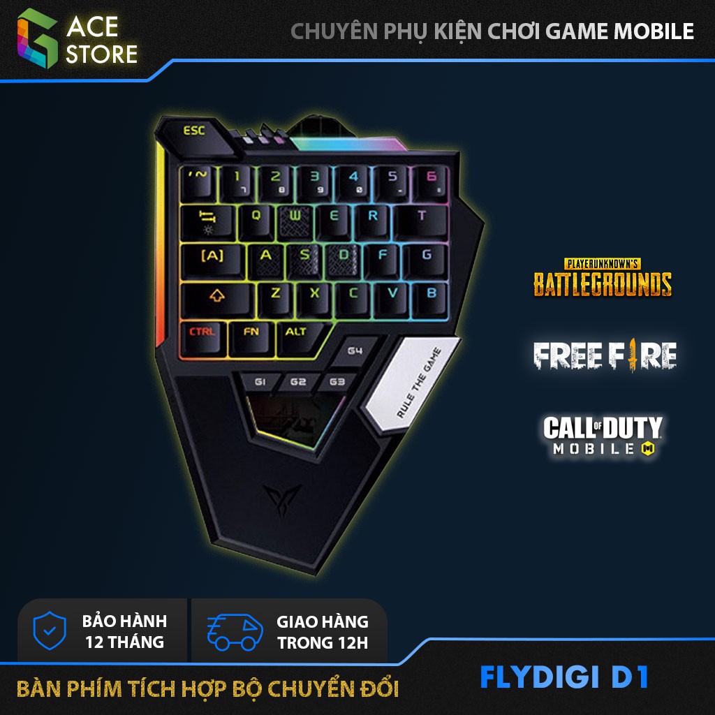 Flydigi D1 | Bàn phím cơ một tay Gaming Keypad Hỗ Trợ Android/ IOS/PC