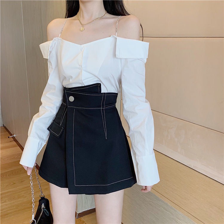 Quần giả váy cạp chéo viền chỉ nổi, siêu tôn dáng | BigBuy360 - bigbuy360.vn